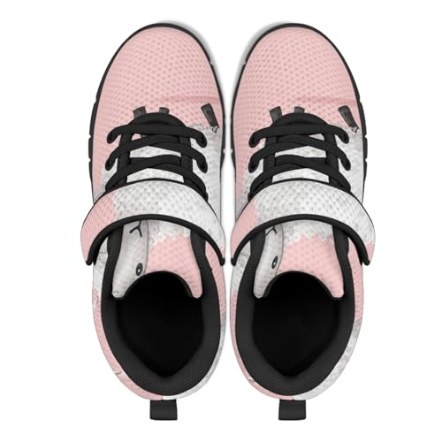 MARSVOVO Girls Sports Shoes Summer Fall Mesh Breathable Outdoor Running Tennis Print Daily Wear Trendy Casual Sneakers