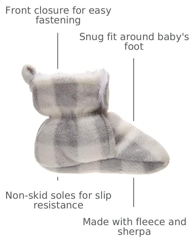 Image of Hudson Baby Unisex Baby Cozy Fleece and Faux Sherpa Booties