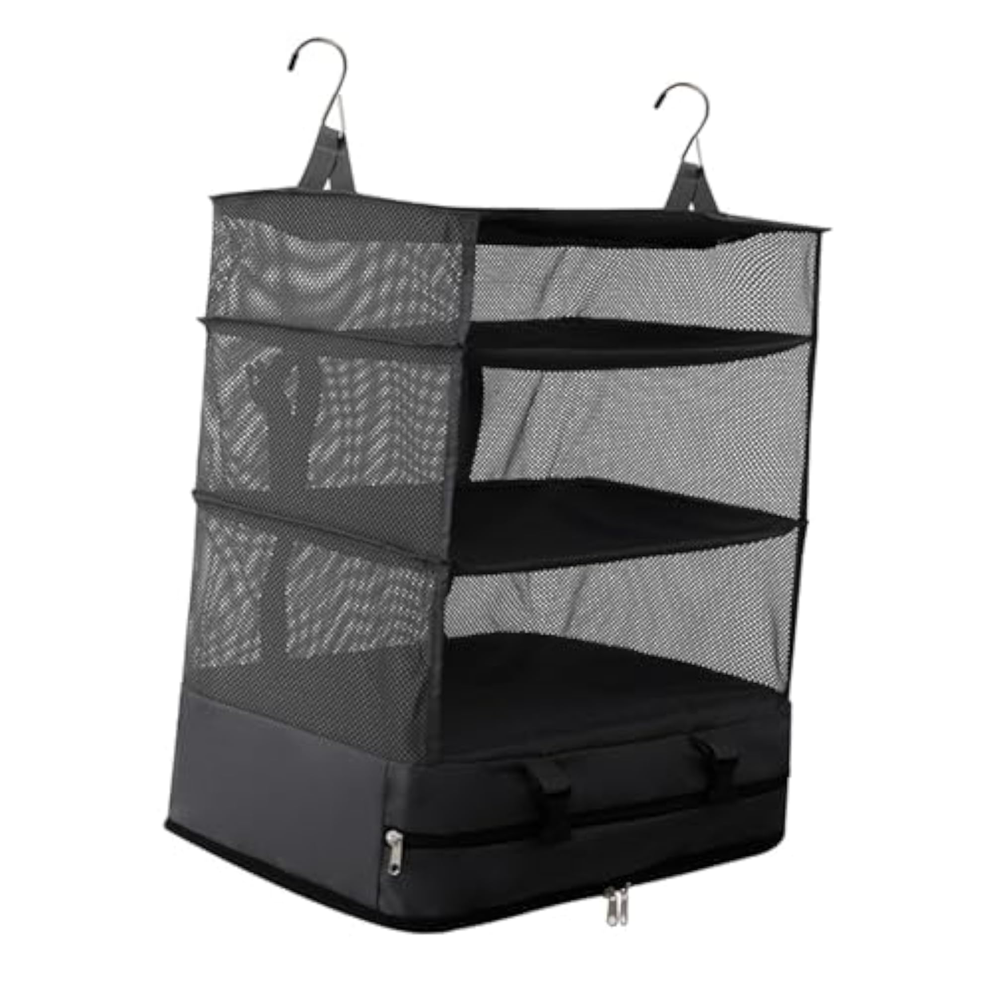 Foldable 3-Tier Hanging Organizer for Closet, Black