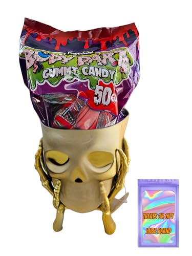 Cuenco de snack Calavera con dulces gomosos surtidos, 50 piezas miniatura 1