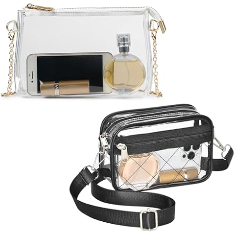Lorbro Clear Purses for Women Stadium Approved, Clear Crossbody Shoulder Bag with Zipper Closure, Transparent Purse for Concerts, Sporting Event, Party, Festivals Cover