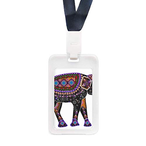 Porte-carte éléphant coloré transparent rigide pour femme et homme