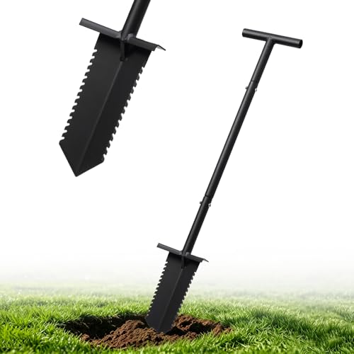 Metal Detecting Shovel 39 Root Slayer Shovel with Serrated Blade Lightweight and Durable Garden Spade Shovel Metal Detector Shovel Drain Spade for Cutting Root Digging Trenching Transplanting