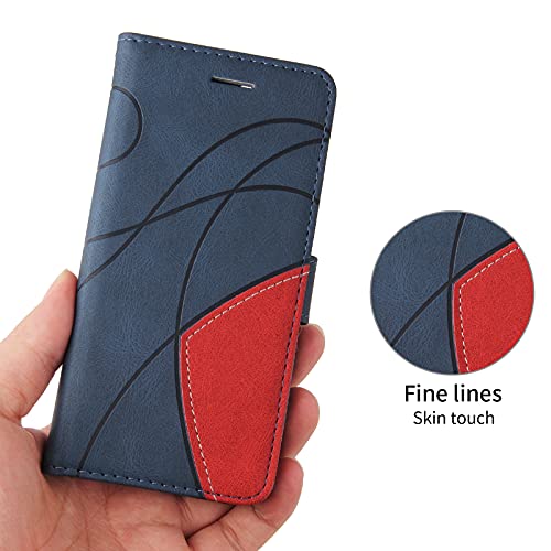 Wuhaizher Samsung A15 Case Geometric, Shockproof Wallet Case PU Leather with Card Slots Folding Stand Magnetic Scratchproof Protect Flip Cover for Samsung Galaxy A15 5G / 4G Phone Cases, Blue
