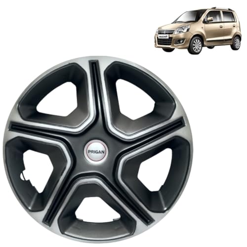Image of PRIGAN Wagon-R LXI Grey Silver Wheel Cover 13 inch for -Wagon-R LXI (Set of 4 Pcs) (Press Fitting) Model Name- Nexon Grey Silver 13