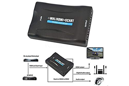 BES SRL Convertitore da hdmi a scart Adattatore Video Audio Stereo TV Full HD