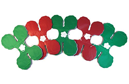 Paper Full Of Wishes I Tricolor Four-Leaf Clover Garland I 3 Meters Long I 5 Garlands Included I Red, White, Green Tissue Garlands I Tricolor Garland Craft #TOP5