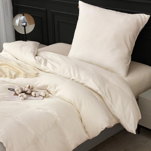 SAPHREAS Bettwäsche 135x200 100% Baumwolle 2teilig, Ähnliche Textur wie...