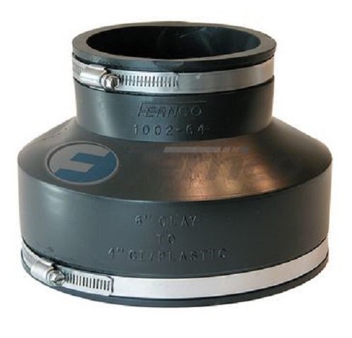 FerncoP1002-64 6-Inch Clay to 4-Inch Cast Iron Or Plastic Coupling