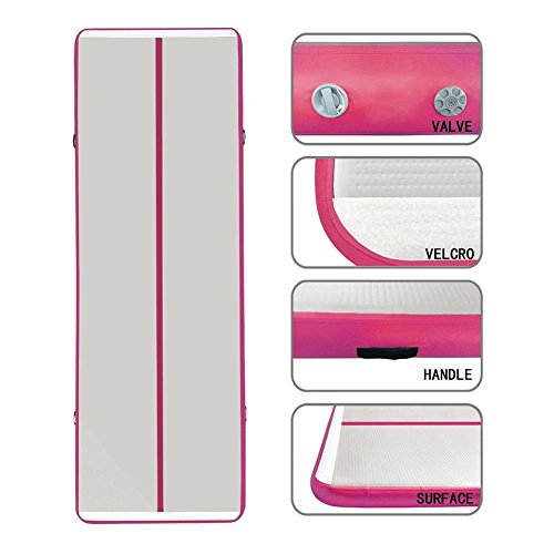 86 York 10Ft 13Ft 16Ft 20Ft Inflatable Gymnastics Air Tumble Mat Track Tumbling Mat With Pump For Gym/Home/Yoga/Training/Kids/Sport/Taekwondo/Game (27Ftx6.6Ftx8In, Pink) #TOP3
