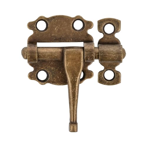 Amig - Pasador de Sobreponer para Puertas y Muebles Mod. 484 - Pestillo de Seguridad para Cierre Horizontal - Material Acero con Eje de Zamak - 40 mm - Estilo Rústico - Incluye Tornillería - Cuero