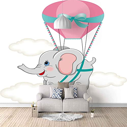 QMWZZV Papel Tapiz Fotográfico Lona Autoadhesiva Fondo De Pantalla Elefante Animal De Dibujos Animados 200 x 140 cm Para Salón Dormitorio Fondo de TV Despacho Pasillo Murales Decoración de Paredes Mod