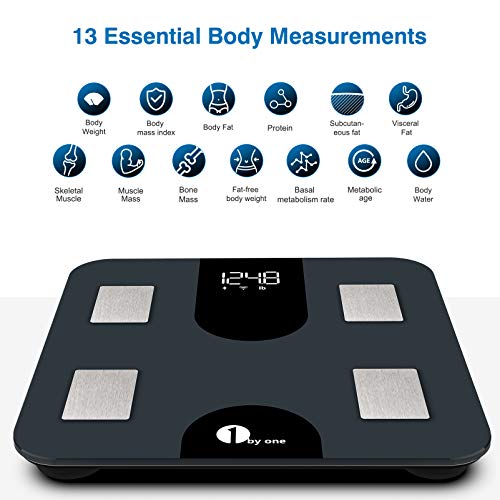 1 BY ONE Digital Scale for Body Weight, Body Fat Scale,BMI, Smart Weighing Bathroom Scale with Water and Muscle, WiFi, Bluetooth,High Capacity- 400 lbs - Thumbnail 7