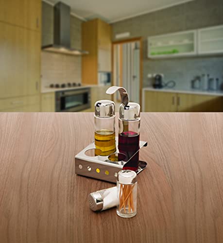 Galheteiro Inox 5 Pcs Parma Vi/az/sa/pa Brinox Aço Inox
