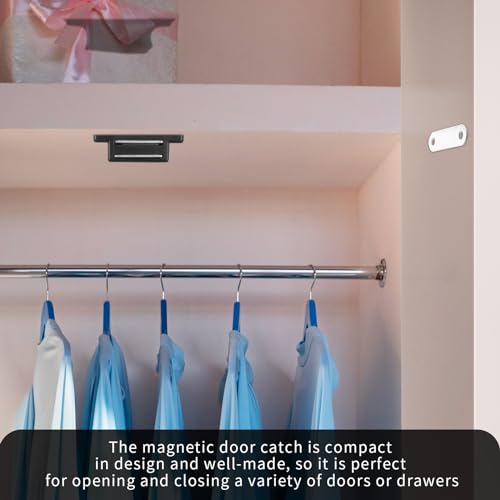 Andibro 4 Stück Schrankmagnet Riegel,Schwarz magnetschnäpper Türschnäpper mit 16 Schrauben einfach zu Edelstahl Türmagnet für Küchenschrank Schränke Schrank Schubladenriegel (Schwarz)