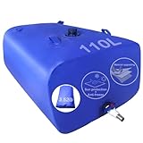Portable Water Tank, 30gal/110L Collapsible Water Storage Bladder with 3/4' PVC Spigot Suitble Emergency Water Storage etc., Blue, Tintsabo
