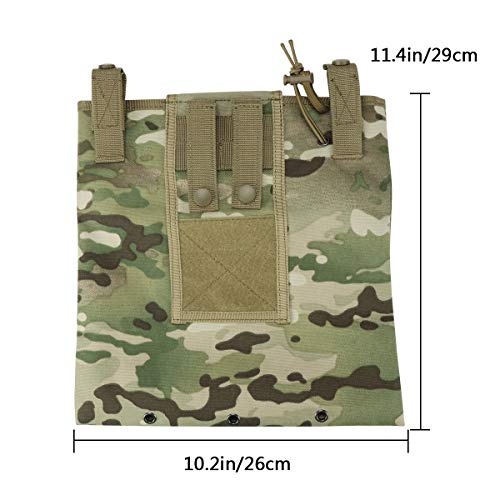 Molle Magazine Dump Pouch,10"X11.4" Roll-Up Pouch Folding Mag Dump Pouch Tactical Drawstring Magazine Recovery Pouch Holster Bag (Cp) #TOP1