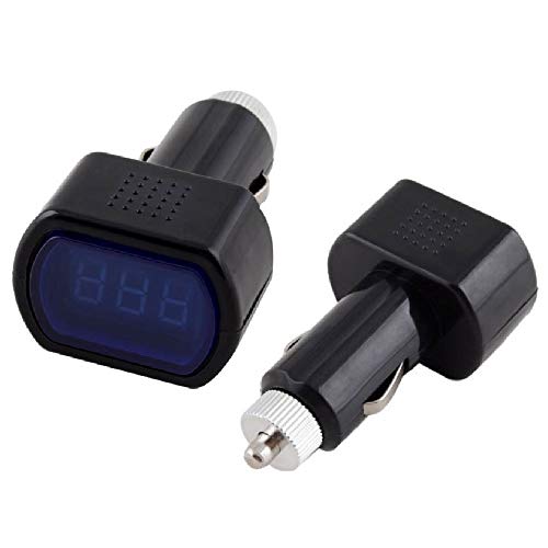 Zeltauto LED Digital Car Voltmeter 12V/24V Vehicle Voltage Gauge Monitor for Auto Car Truck