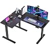 SANODESK L Shaped Standing Desk Adjustable Height, Electric Corner Standing Desk, 63 x 48 inch Sit Stand Computer Table with Splice Board, Black