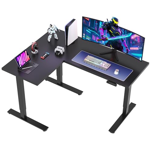 Image of SANODESK 63Inch L-Shaped Electric Standing Desk Motorized Corner Desk