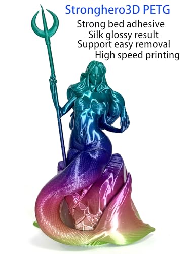 Image of PETG 3D Printer Filament 1.75mm,Silk Rainbow,High Speed Printing 500mm /s,Multi Color,Net Weight 1kg (2.2lbs)
