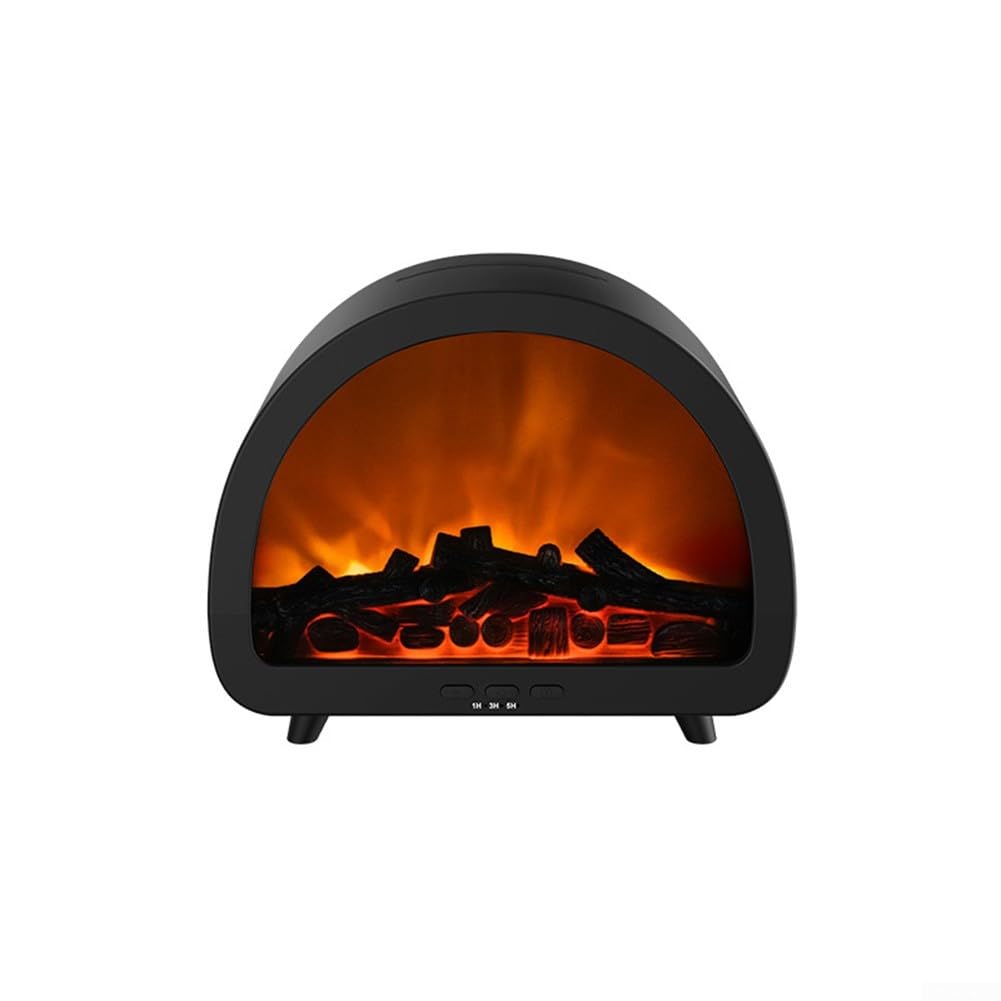 Diffuseur d'arômes de flamme avec lumière 7 couleurs, humidificateur avec télécommande de 200 ml pour décoration de chambre à coucher, salon, 2026 nouveau (noir)