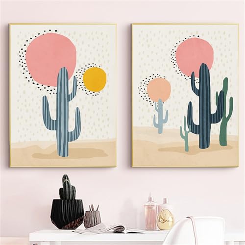 Cuadros de cactus para habitacion infantil decoracion de paredes de dormitorio niños 60x70