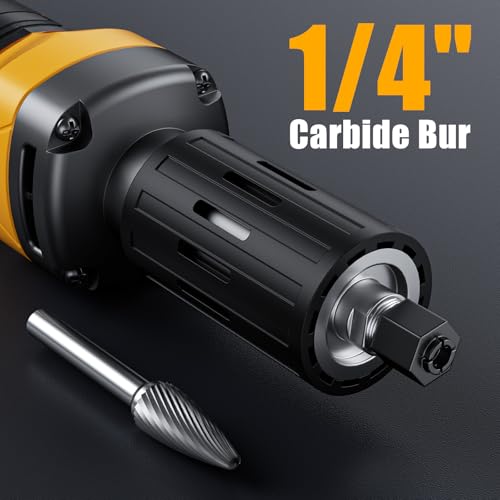 Image of Die Grinder for 20V MAX Battery, Cordless Die Grinder with 25000RPM Brushless Motor, 1 /4 inch Precision Collect, Variable Speed Grinder for Metal Wood Grinding Cut Sanding (Battery not Included)
