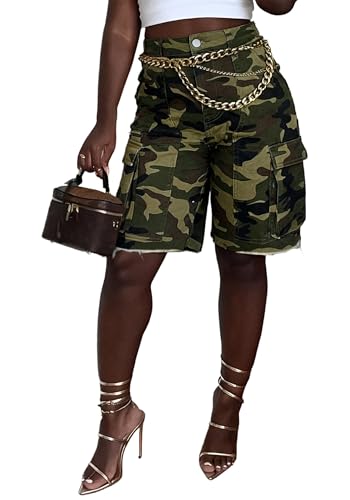VJMVJM Womens Denim Shorts High Waisted Straight Leg Casual Cargo Jean Shorts with Pockets