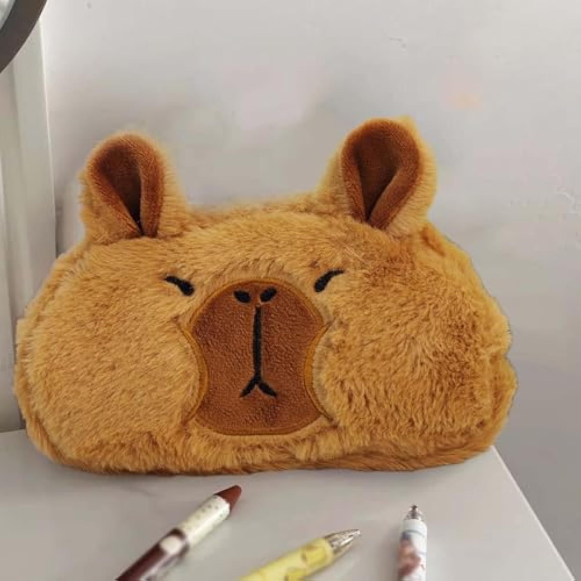 Capybara Cartoon Pencil Pouch for Kids, Fun Design