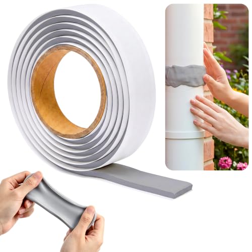 Image of U0U Gery Moldable Silicone Putty,5mm Waterproof Multi Purpose Butyl Seal Putty Tape,Plumbers Duct Seal Putty for Sink Drain Gap Wall Repair
