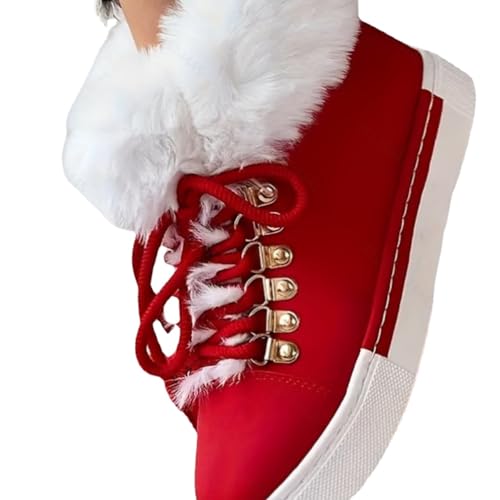 Winter Women's Snow Boots Short Barrel,Plus Size, Fleece Lined Thickened Boots for Cold Weather