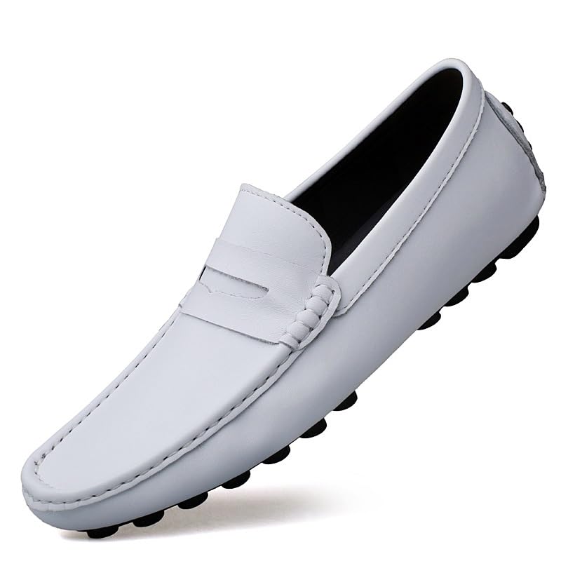 Men's Loafers Shoes Round Toe Leather Penny Driving Loafers Height Increasing Elevator 2in Flexible Comfortable Anti-Slip Walking Prom Slip-ons