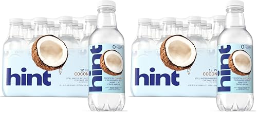 Image of Hint Fruit-Infused Bottled Water, Coconut - Sugar Free Flavored Water with Zero Calories, Naturally Flavored, and No Artificial Sweeteners - 16 Fl Oz (Pack of 24)