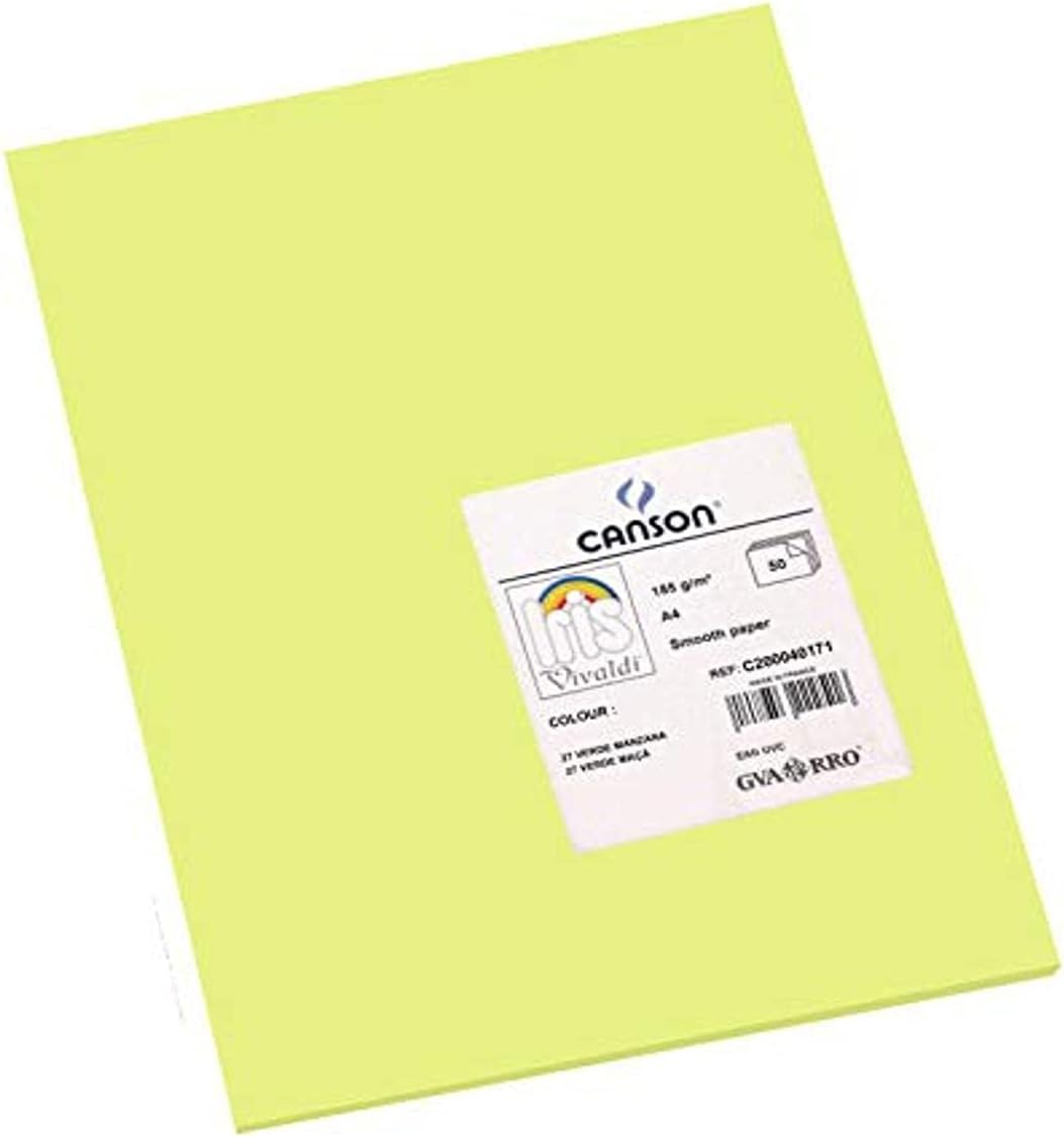 Iris Vivaldi A4 185 GSM Smooth Colour Paper - Apple Green (Pack of 50 Sheets)