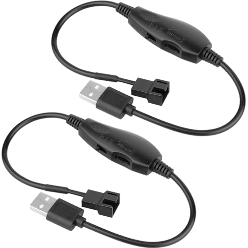 OwlTree 2 Pack USB 5V to 12V 4 Pin Fan Speed Adapter Controller Supported PC Cooling Fan, Max 12V 8W Output (11.8inch)