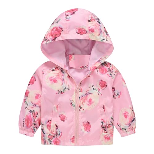 Toddler Kids Cartoon Dinosaur Windbreaker Baby Boys Girls Lightweight Waterproof Rain Jacket Fashion Cute Hooded Jacket