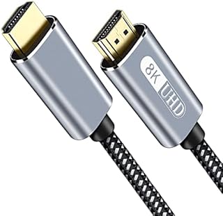 8K HDMI Cable 6 ft, HDMI 2.1 48Gbps High Speed Nylon Braided HDMI Cord with eARC HDR10 4:4:4 HDCP 2.2&2.3, 4K HDMI Cable Compatible with Dolby Atmos Apple Fire LG Samsung TV PS5 PS4 Switch Xbox Roku