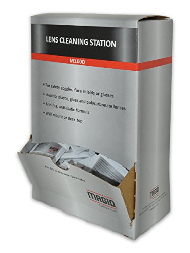 Magid Glove & Safety M100D Lens Cleaning Towelettes, Isopropyl Alcohol, 5" x 8", White (Pack of 100)