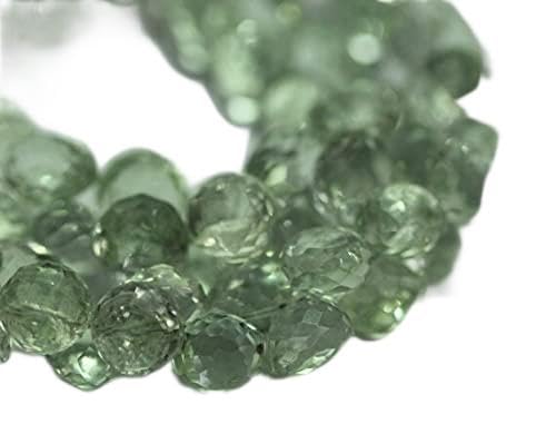 LKBEADS 8 inch strand of gem green amethyst 9.5-10mm onion faceted beads for DIY jewelry making. green amethyst beads strand
