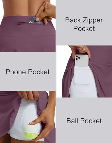 Image of Women's High Waist Pleated Tennis Skirt with 4 Pockets Lightweight Athletic Golf Skorts Skirts for Running Workout
