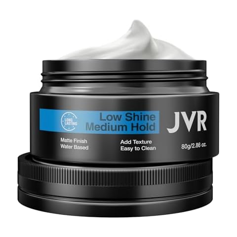 JVR Hair Clay for Men and Women, Medium Hold Matte Finish Hair Clay, Texturizing Clay Hair Product Men with Natural and Organic Ingredients, Easy To Wash Out, For All Hairstyles Cream (2.86 oz) Cover