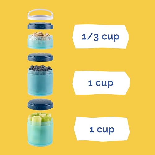 Image of Whiskware Stackable Snack Containers for Kids and Toddlers, 3 Stackable Snack Cups for School and Travel, Space (Pack of 1)