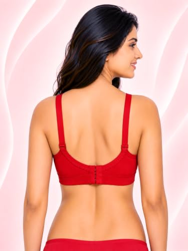 Image of SONA Super Fit Everyday Non Padded Side Support Cotton Full Coverage Bra for Women with Transparent Strap Plus Size Bra