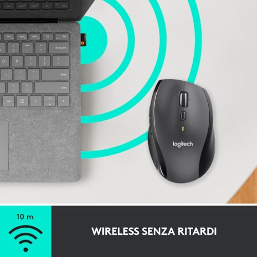 M705 Marathon Mouse Wireless, Ricevitore USB Unifying 2,4 GHz, 1000 DPI, 5 Pulsanti Programmabili, Durata Batteria di 3 Anni, Compatibile con PC, Mac, Laptop, Chromebook - Grigio - Mouse gaming - Immagine 7