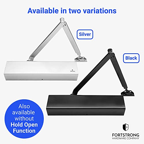 Fs-8400 Door Closer - Commercial Door Closer - Heavy Duty Adjustable Grade 1 Standard Automatic Door Closing Hinge - Ada Compliant - Hold Open Function #TOP6