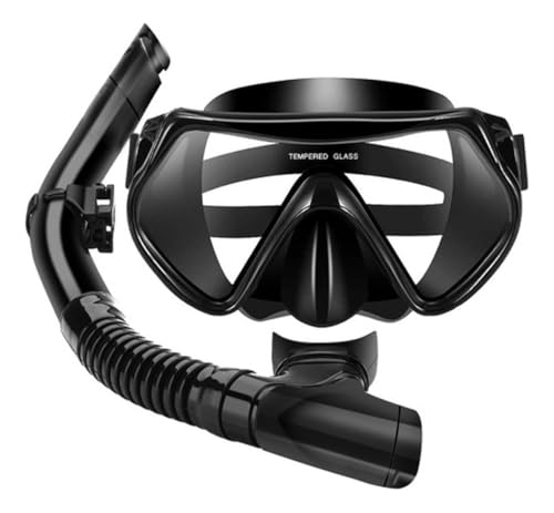 Kit Profissional de Mergulho com Máscara e Snorkel Dry Top – Lentes em Vidro Temperado, Vedação Anat
