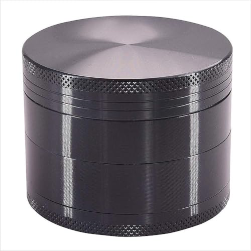 Molinillo De Hierbas Sinzau, Molinillo De Aleación De Zinc De Primera Calidad Con Tamiz Y Tapa Magnética Para Especias Secas, Hierbas Y Tabaco Con Mejor Calidad - 1.6 Pulgadas Gris