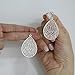 Handmade Filigree Teardrop Dangling Drop Earrings for Women, 925 Sterling Silver Hooks Leaf Earrings for Gift