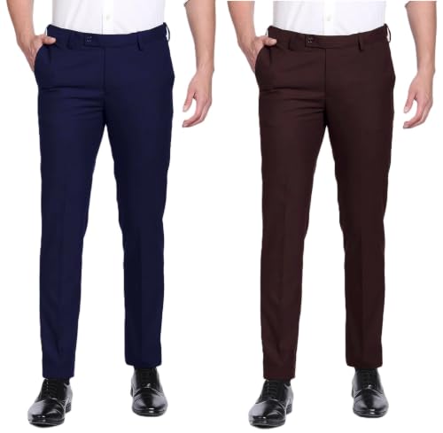 Image of Men's Slim Fit Formal Trousers | Office & Business Wear Pants For Men